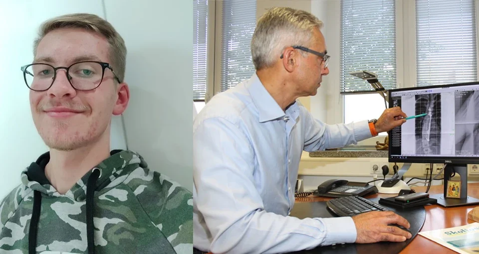 Jonas B mit einem flexiblen Metall-Implantat behandelt, das nach der Wachstumsphase wieder entfernt werden kann.